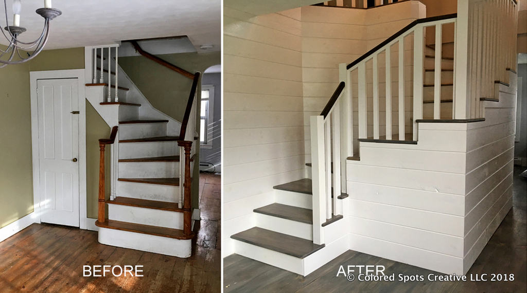 Before and After Grandfathered staircase replacement