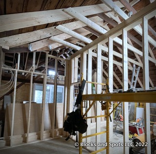 Rough framing in an Accessory Dwelling Unit