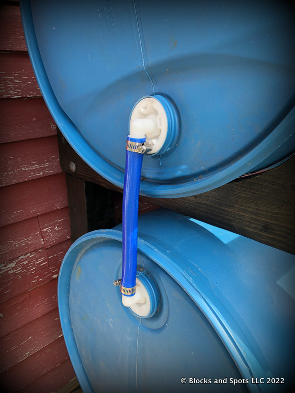 55-gal Blue Drum Rainwater Harvesting ?System Plumbing