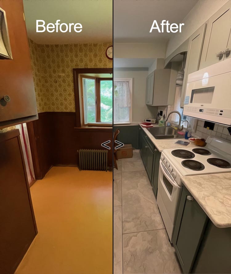 Kitchen Before and After Photo