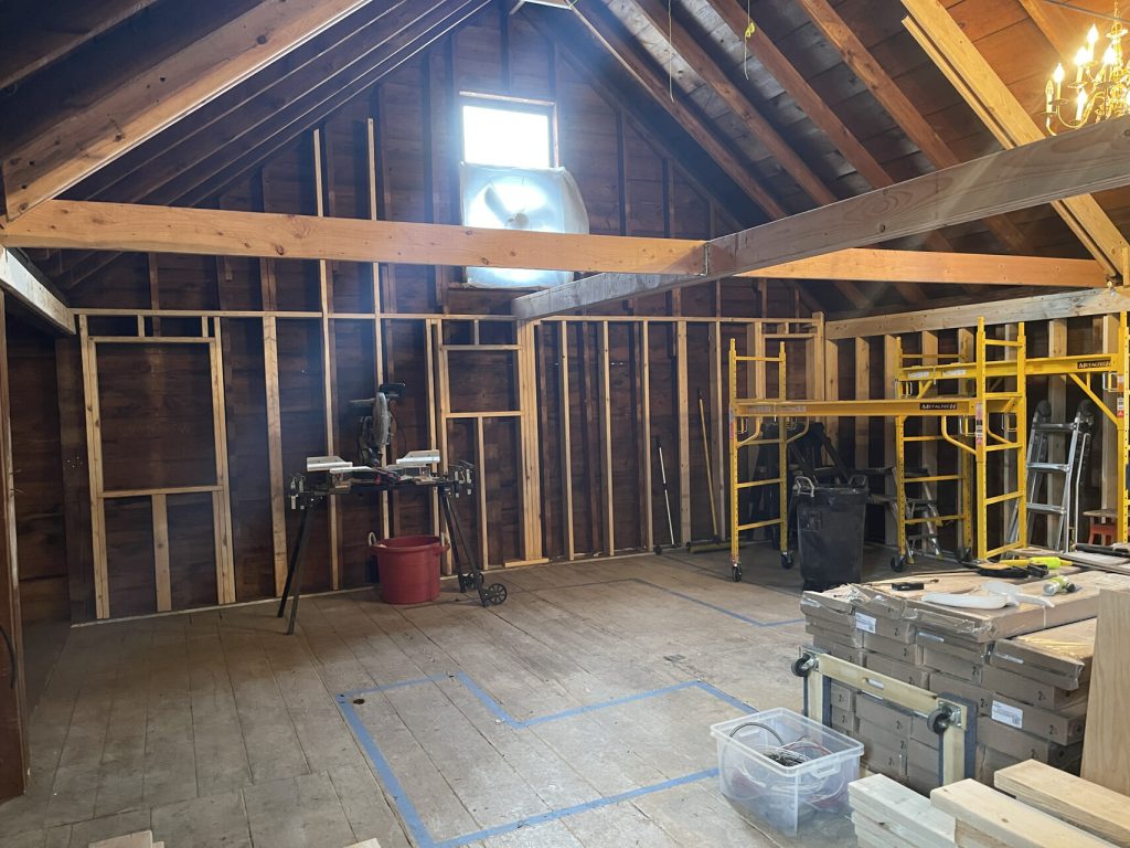 Start of rough framing for the Barn exterior walls