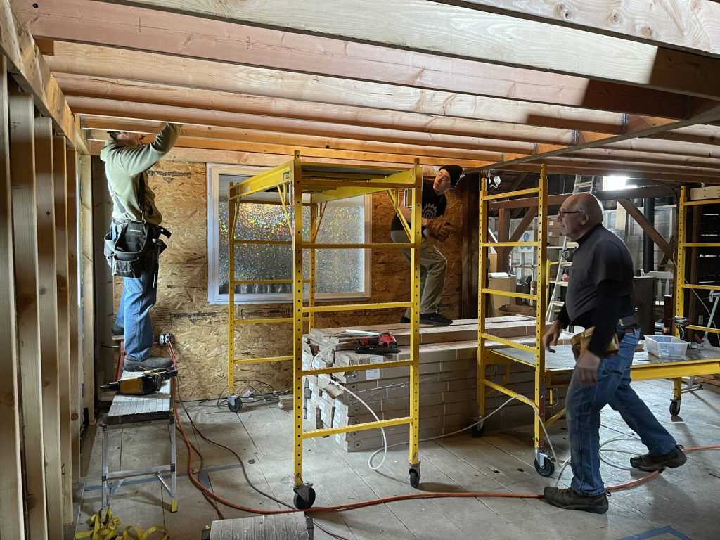 Installing the loft floor joists