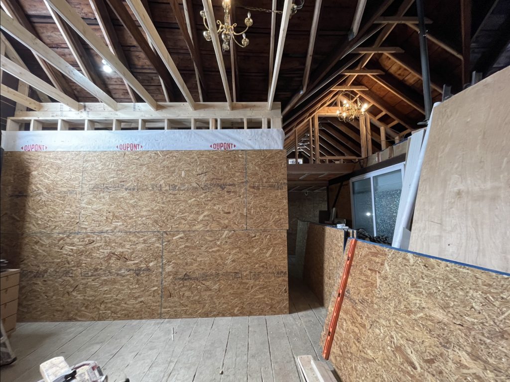Sheathing of the Office Wall between the Common Area