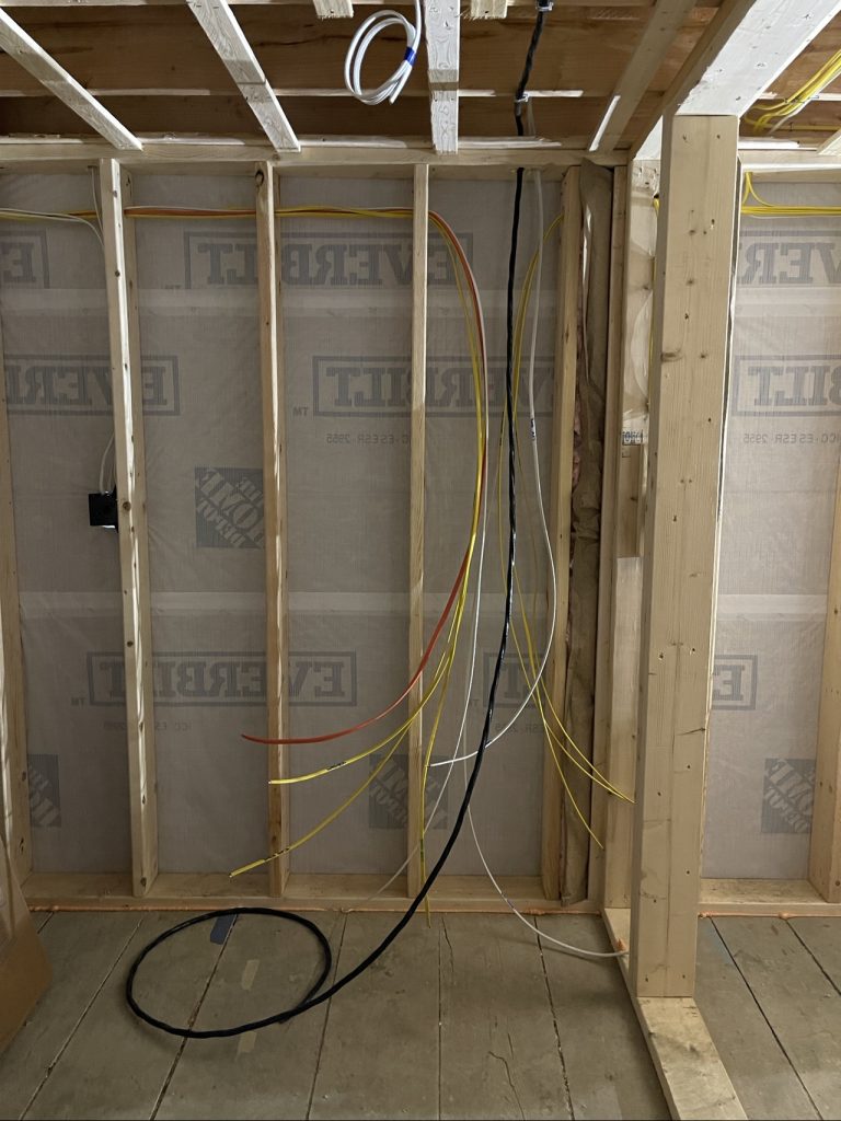 Straight on view of the wiring for the panel
