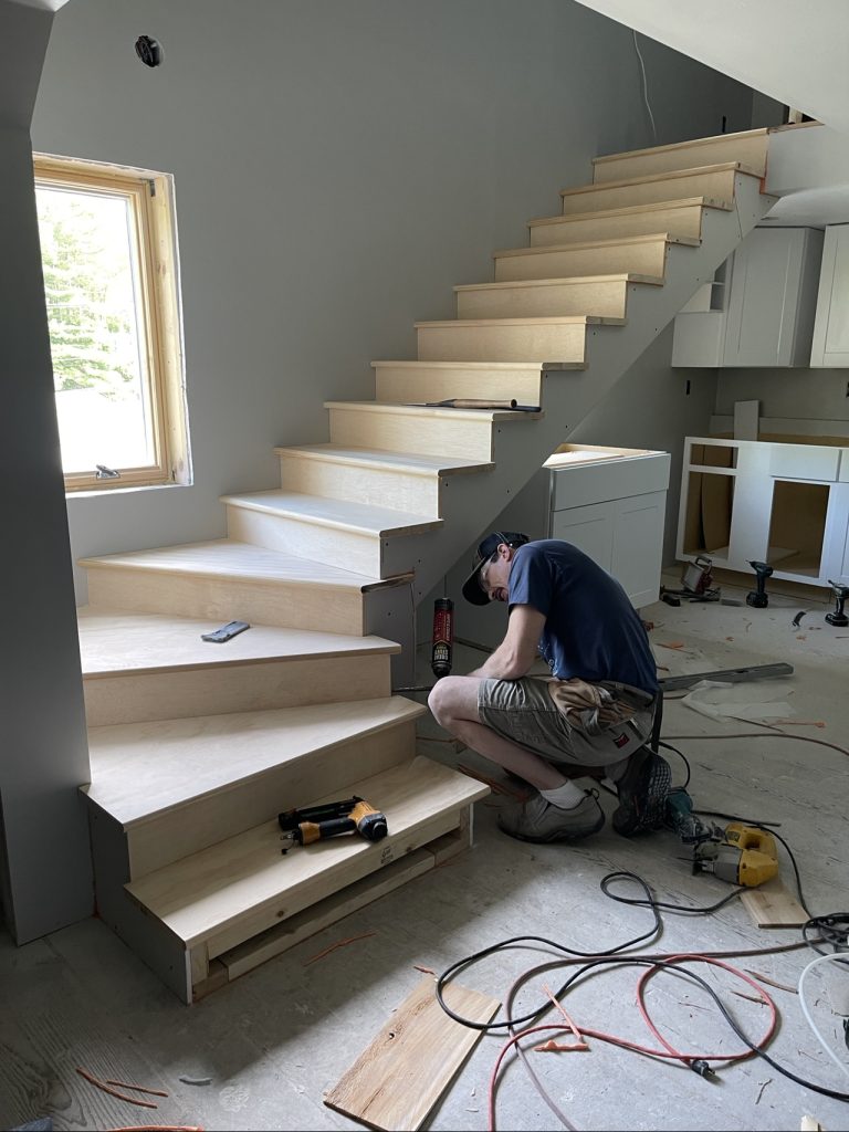 Stairs being finished
