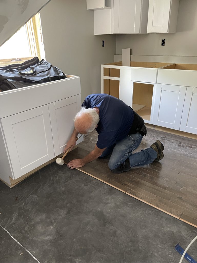 Floor going down in the kitchen