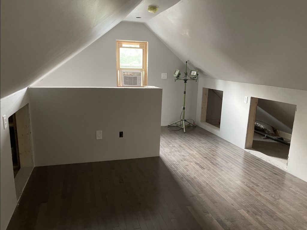 View of the outside window from the loft
