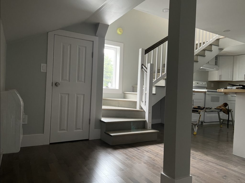 Farther away view of the finished Stairs form the Nook
