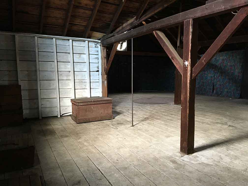 Original Barn Framing Looking into the Office Area