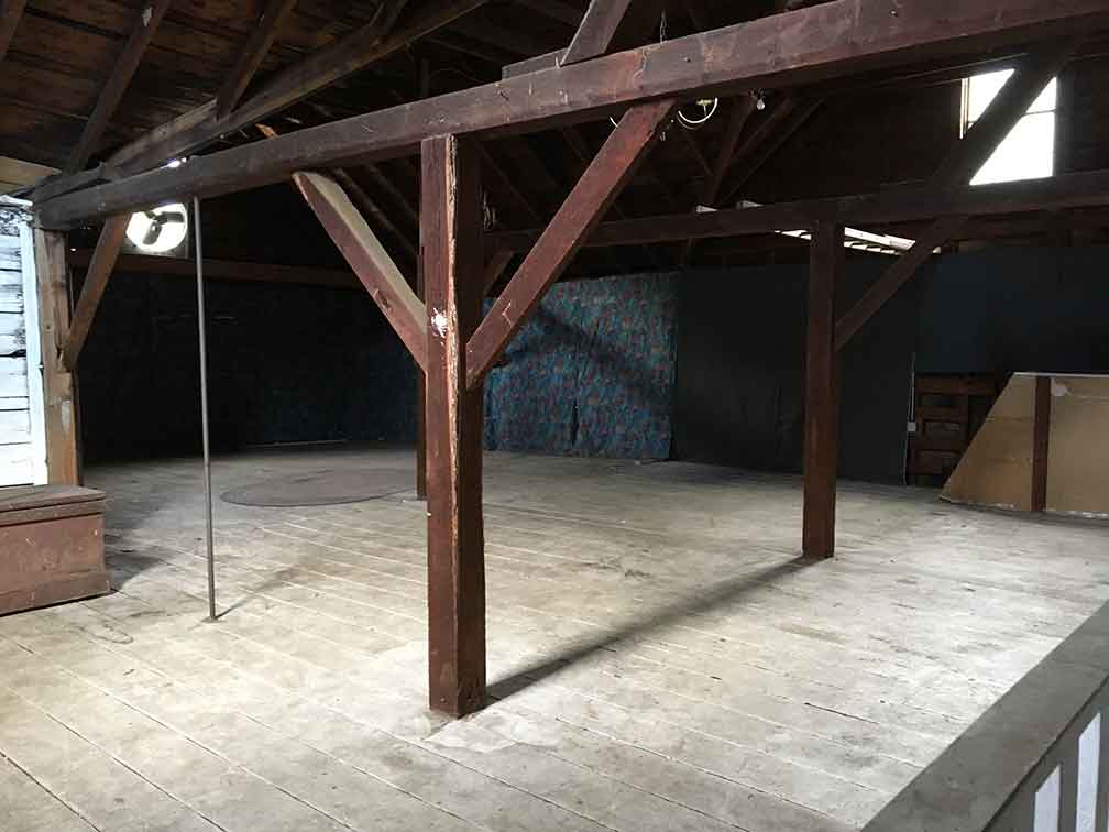 Original Barn Framing looking into the Bathroom Area