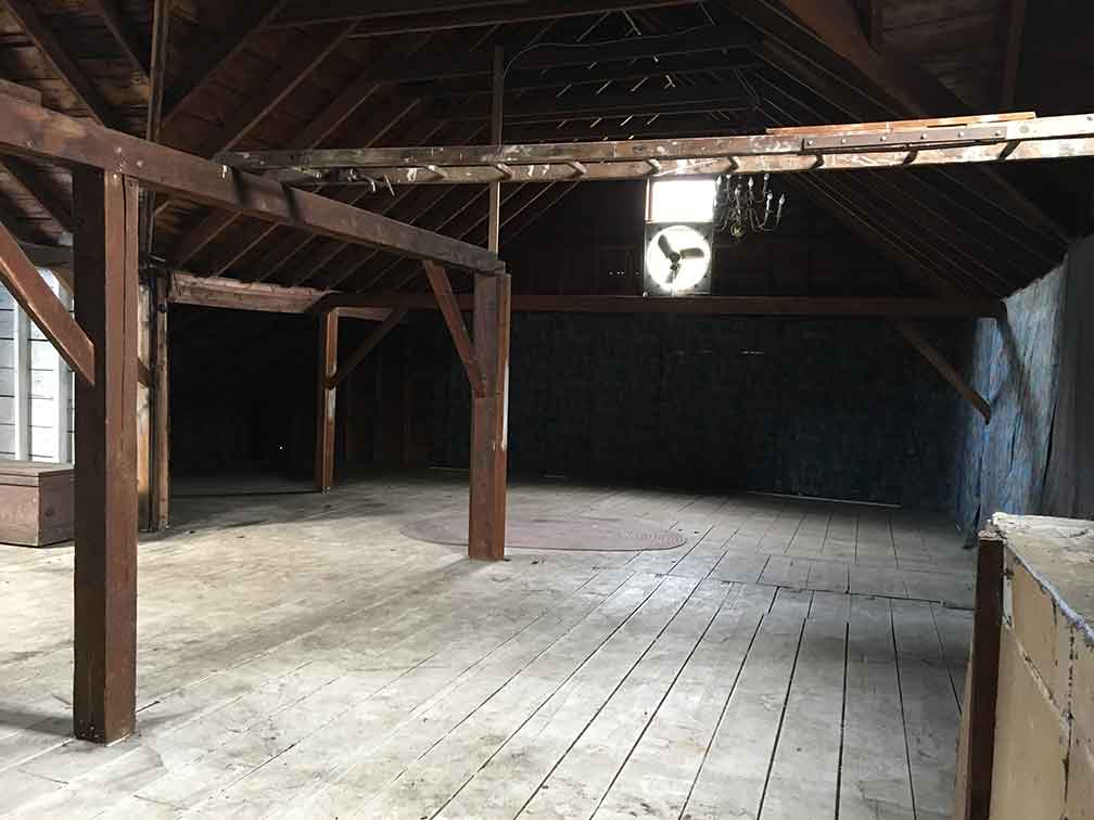 Origional Barn Framing looking into the Apartment Kitchen